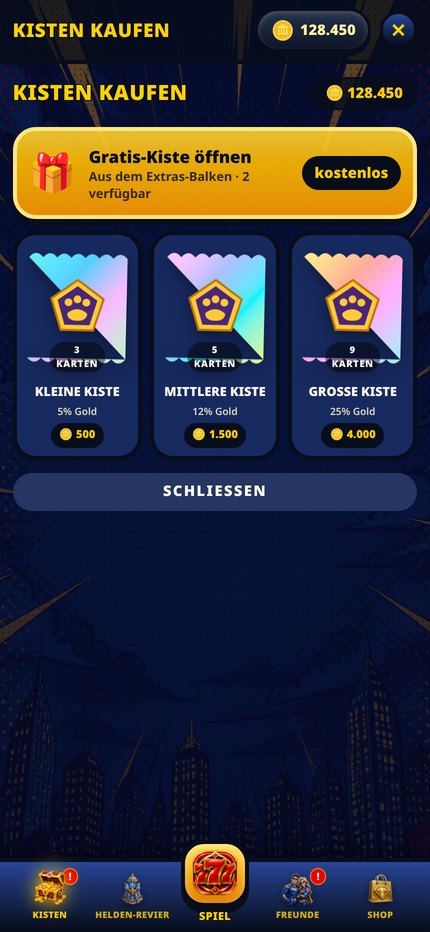 Kartenkisten kaufen und Gratis-Kisten öffnen